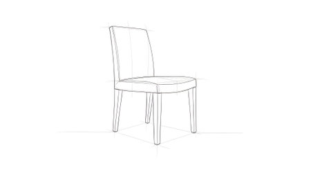 Continuous one line drawing of chair. Vector illustration isolated on white background.の素材
