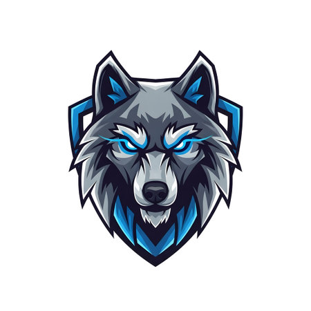 Wolf head mascot logo design vector for sport team, esport team.の素材