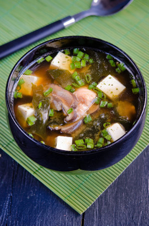 Japanese Food Miso soup in a bowlの写真素材