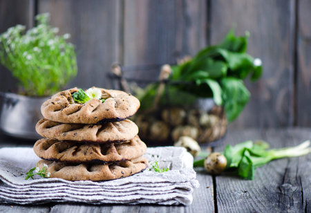 Whole wheat galette with cottage cheese and spinach