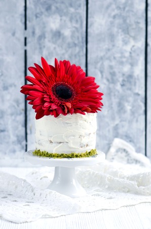 Christmas carrot cake with cream cheese frostingの写真素材