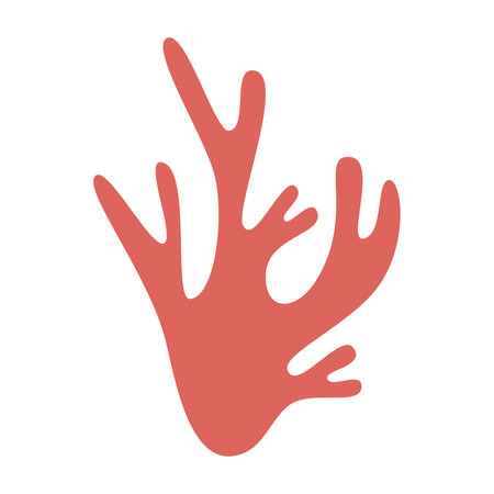 Vector red coral in flat design. water plant. sea reef.のイラスト素材