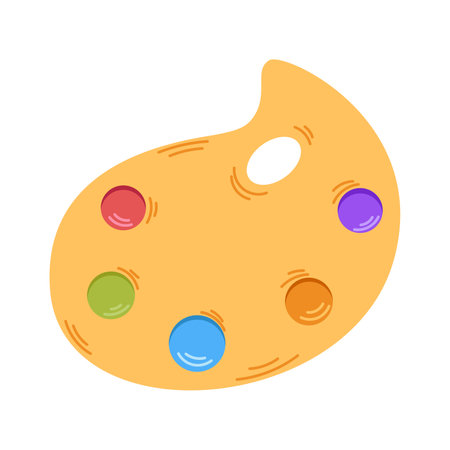 vector painter palette. Cute paints. back to school. Hobbies.のイラスト素材