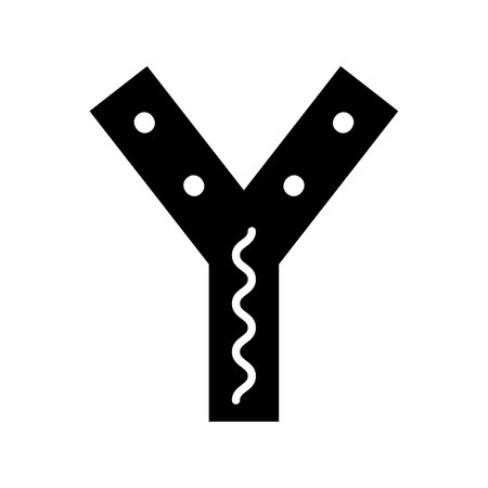 Black and white Scandinavian ornate letter Y. Folk font. Letter Y in Scandinavian style.のイラスト素材