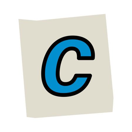 Vector ransom letter c. Latin letter cut-outs from newspaper or magazine. criminal character. ransom colorful letter c.のイラスト素材