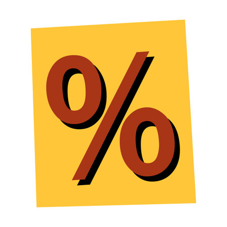 Vector ransom percent. Percent sign cutouts from newspaper or magazine. criminal character.のイラスト素材