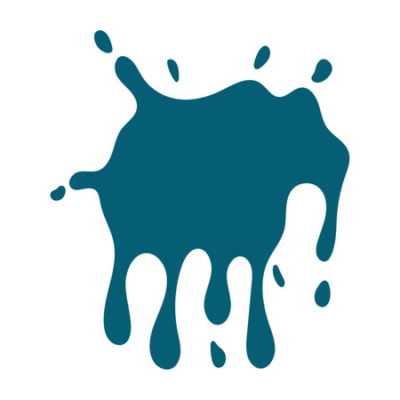 Vector paint splash. Dark blue melt drips. Abstract cartoon liquid.のイラスト素材