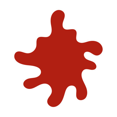 Vector paint splash. Red abstract blot. Burgundy cartoon paint splatter.のイラスト素材