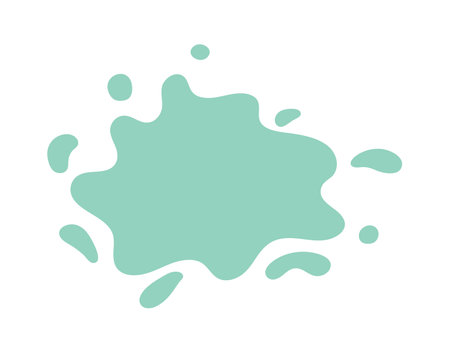 Vector paint splash. abstract blot. Light green cartoon paint splatter.のイラスト素材