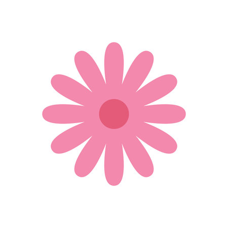 Cute pink flower. vector botanical clipart. spring element.のイラスト素材