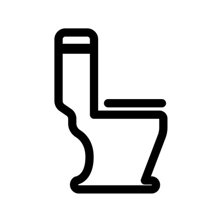 Vector line toilet seat icon. WC symbol. restroom sign. Editable stroke.のイラスト素材