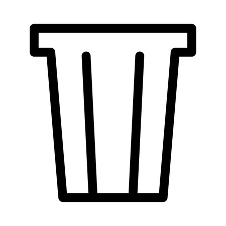 Vector trash can toilet icon. Line garbage bin sign. Editable stroke.のイラスト素材
