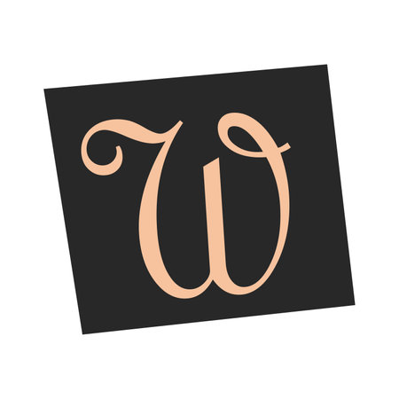 Vector ransom letter w in y2k style. Latin retro letter cut-outs from newspaper or magazine. criminal character. ransom colorful letter w.のイラスト素材