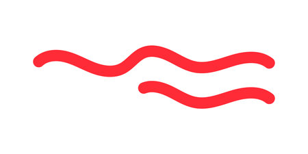Vector abstract shape. Red waves. Abstract zigzags.のイラスト素材