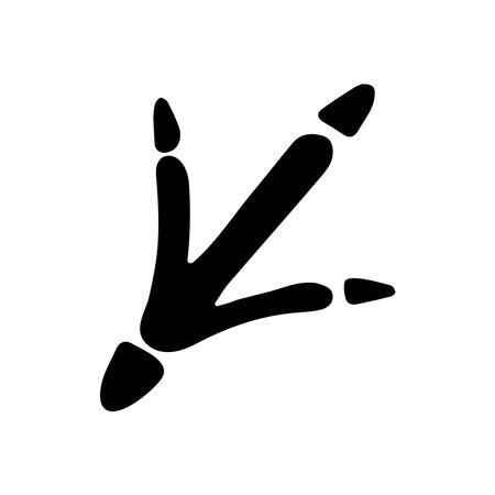 Hand drawn doodle bird footprint. Vector black chick paws.のイラスト素材