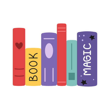 Vector stack of books in flat design. reading books.のイラスト素材