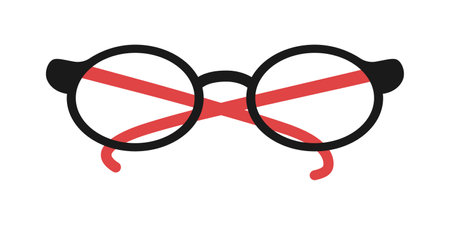 Vector stylish eyeglasses in flat design. clip art.のイラスト素材