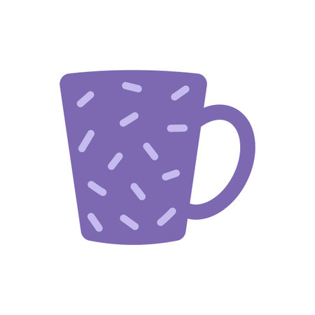 Vector cute purple cup in flat design. clip art.のイラスト素材
