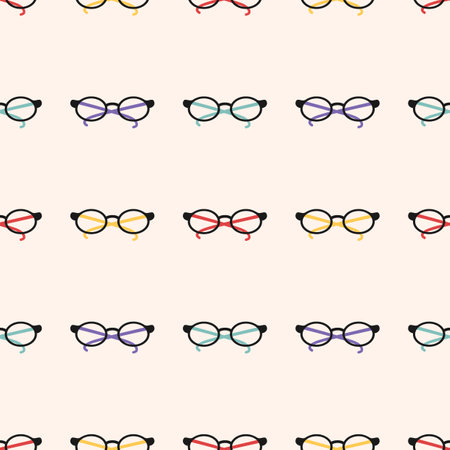 Vector seamless pattern with eyeglasses. background with glasses.のイラスト素材