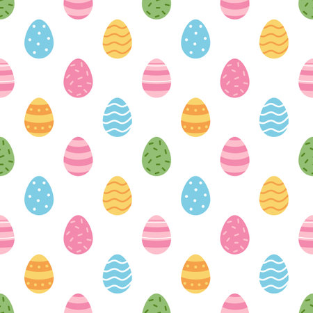 Vector seamless easter pattern. Cute background with easter eggs.のイラスト素材