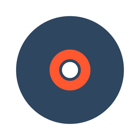 vector vinyl record. retro flat clipart. Vinyl record icon.のイラスト素材