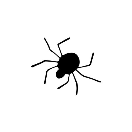 Hand drawn doodle spider. Vector scary spider for Halloween. outline.のイラスト素材