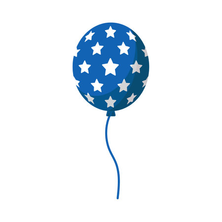 Vector air balloon with stars on blue background. US celebration. independence day.のイラスト素材