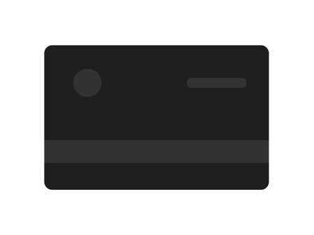Vector black bank card. Debit or credit card in flat design.のイラスト素材