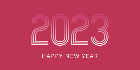 Vector 2023 new year banner. Viva Magenta 18-1750 color of the year 2023. Viva magenta trendy...