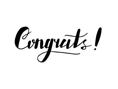 Congratulations lettering. Handwritten text for congratulations. calligraphy element.のイラスト素材