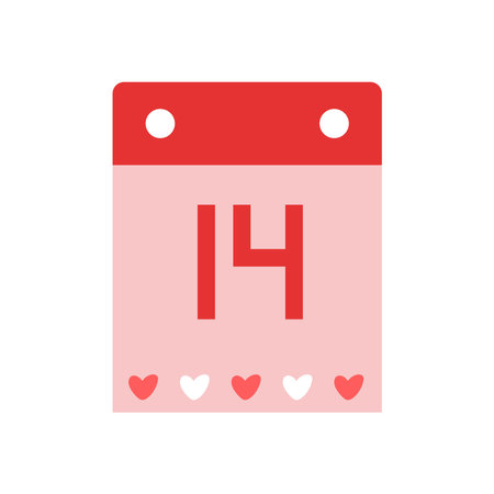 Vector cute calendar. Valentine's day. Calendar for February 14.のイラスト素材