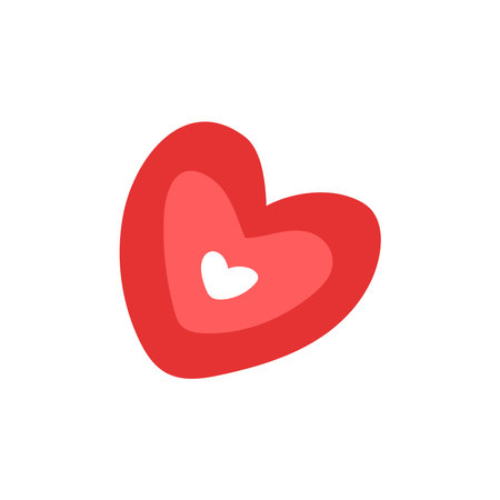 Hand drawn cute heart. Vector Valentine's day clipart.のイラスト素材