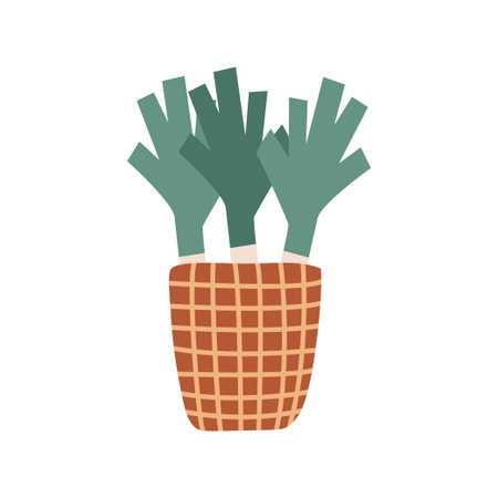 Doodle bunch of leeks. vector clipart.のイラスト素材