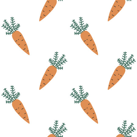 Seamless pattern with carrots. Simple vector background.