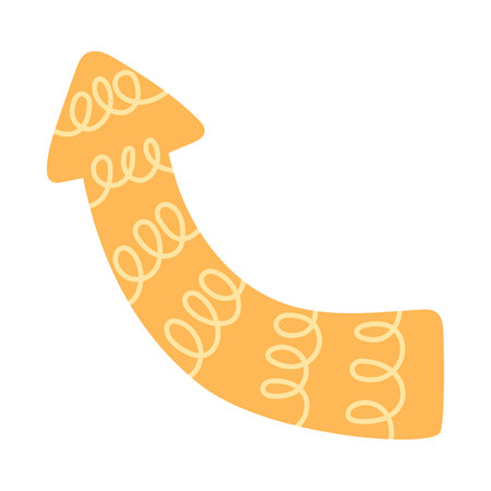 Vector colorful cartoon playful orange arrow pointer.のイラスト素材