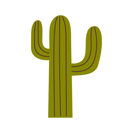 Vector western green cactus. Wild west succulent. Desert plant.のイラスト素材
