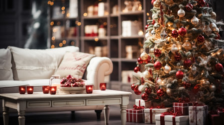 frame with Christmas tree toys. High quality photoの素材