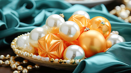 frame with Christmas tree toys. High quality photoの素材