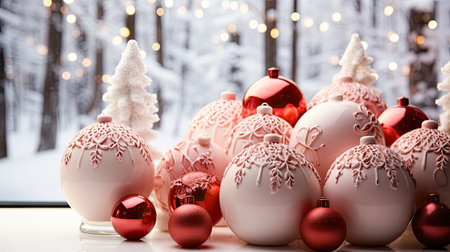 frame with Christmas tree toys. High quality photoの素材
