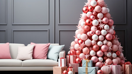 frame with Christmas tree toys. High quality photoの素材