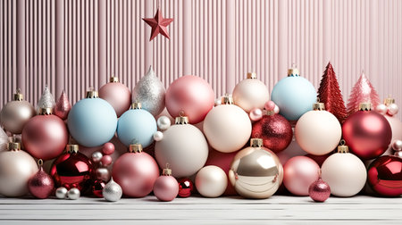 frame with Christmas tree toys. High quality photoの素材