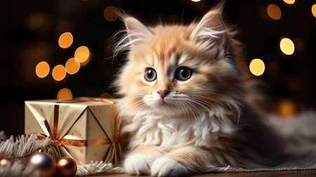 child opens gidt box with present for Christmas. High quality photoの素材