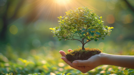 Close up Young plant growing over dry brown background, new life, the day of planet, Earth Day celebrationの素材