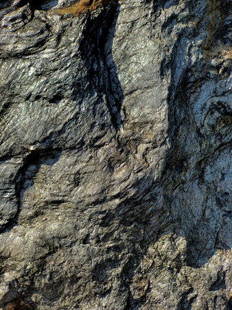 Geological undulating fault of stone. The background shale coal fault of the structural surface....