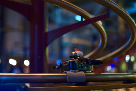 Rails for main line, screw, contactless feeding dishes in pans with lids in cafes and restaurants.の写真素材