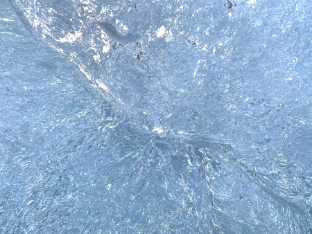 The background is blue crystal transparent ice.