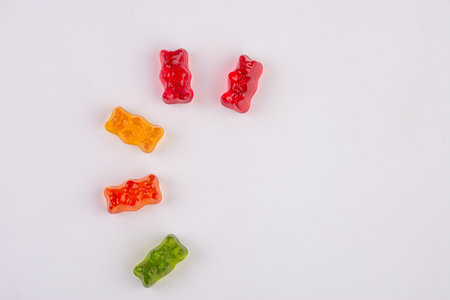 Jelly Bears Gummy, isolated on white background.の写真素材