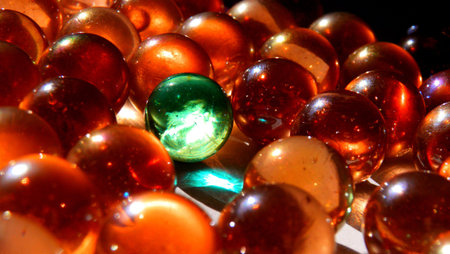 Marbles with light shinging through them