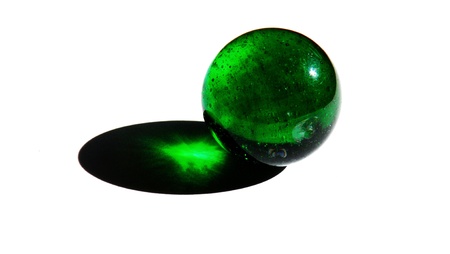 A green marble with a cool sense of transparencyの写真素材