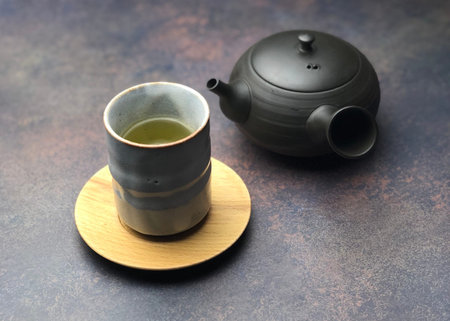 Japanese tea and teapotsの写真素材
